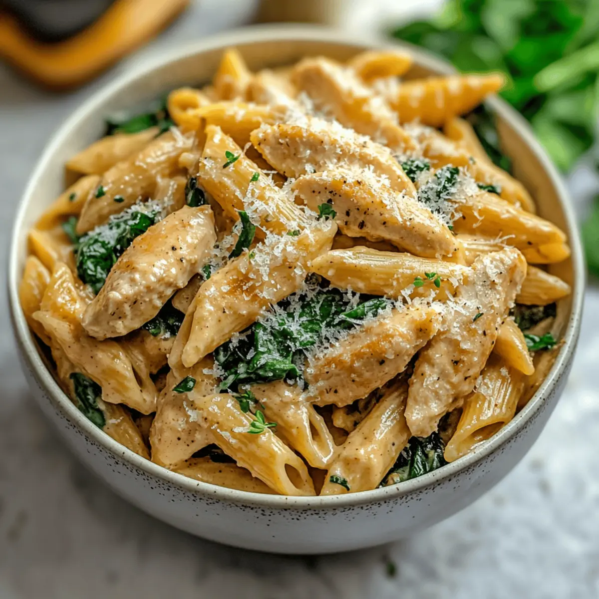 Healthy Garlic Parmesan Chicken Pasta that's a Hug in a Bowl 4 Healthy Garlic Parmesan Chicken Pasta
