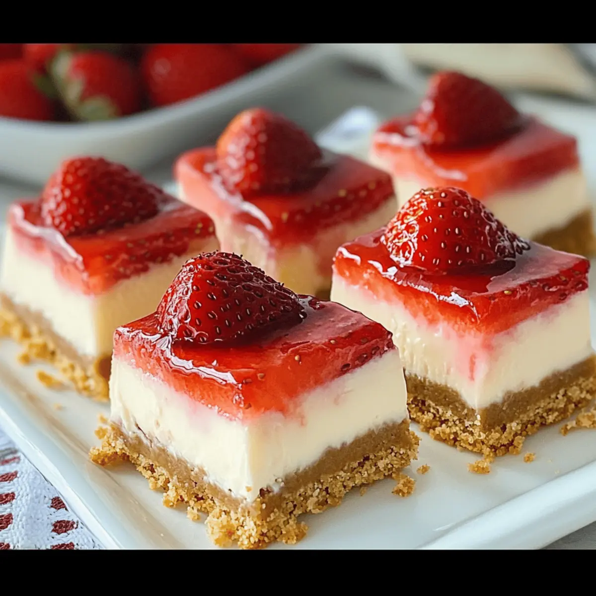 No-Bake Strawberry Cheesecake Bars