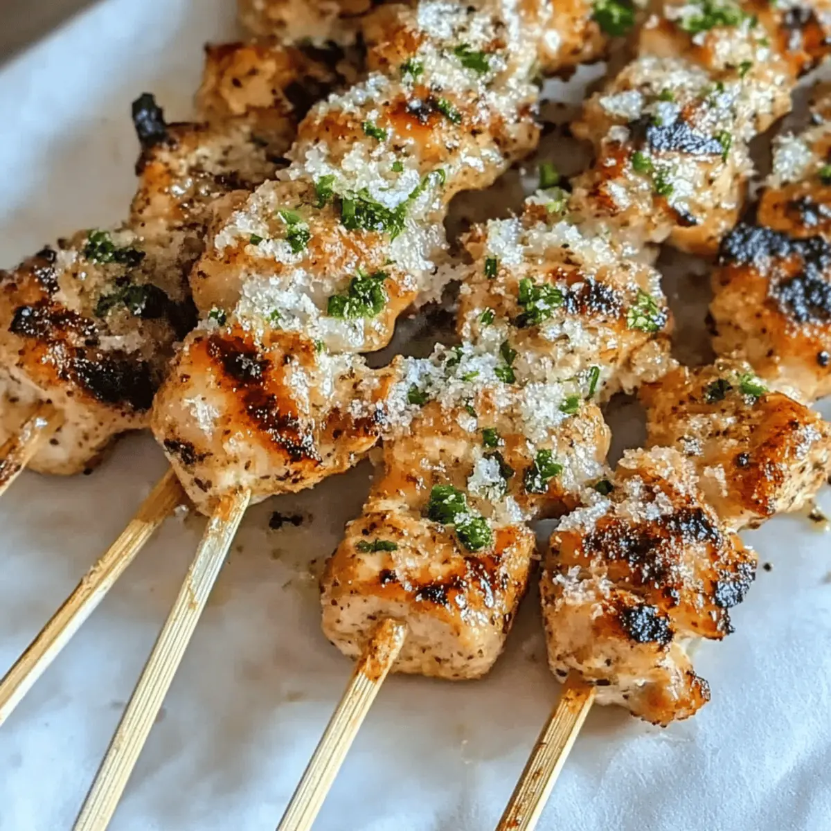 Ranch Garlic Parmesan Chicken Skewers