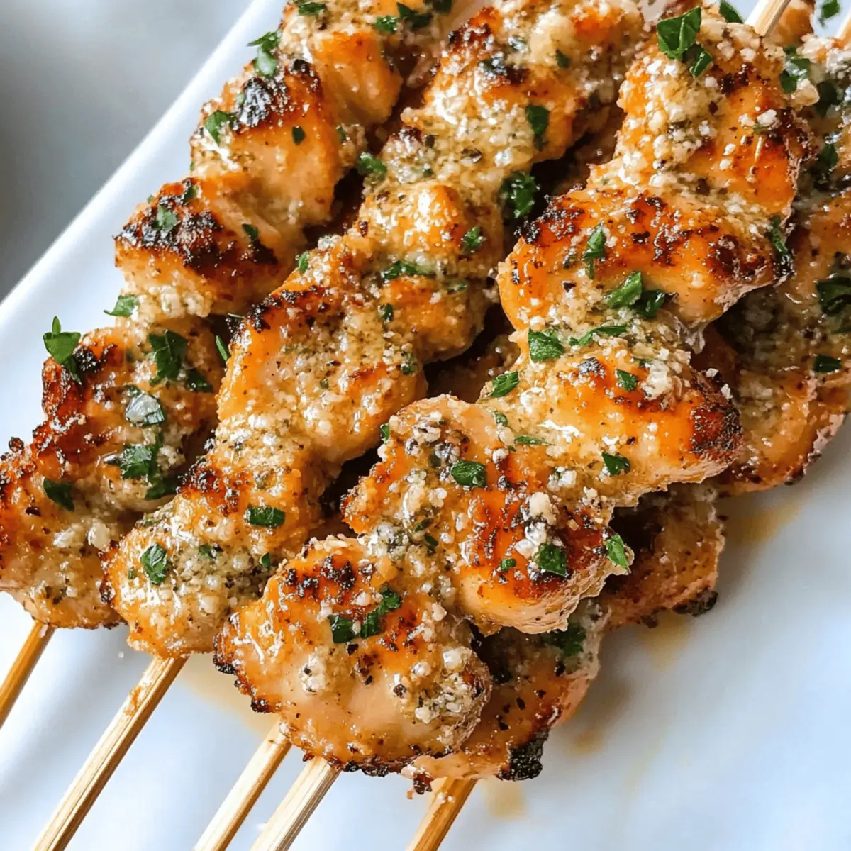 Ranch Garlic Parmesan Chicken Skewers