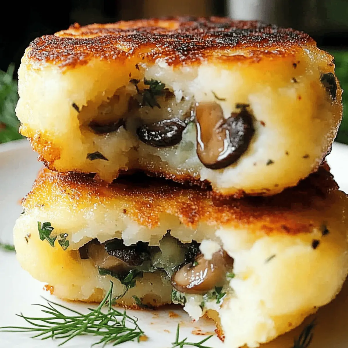 Mushroom Stuffed Potato Cakes kaencq