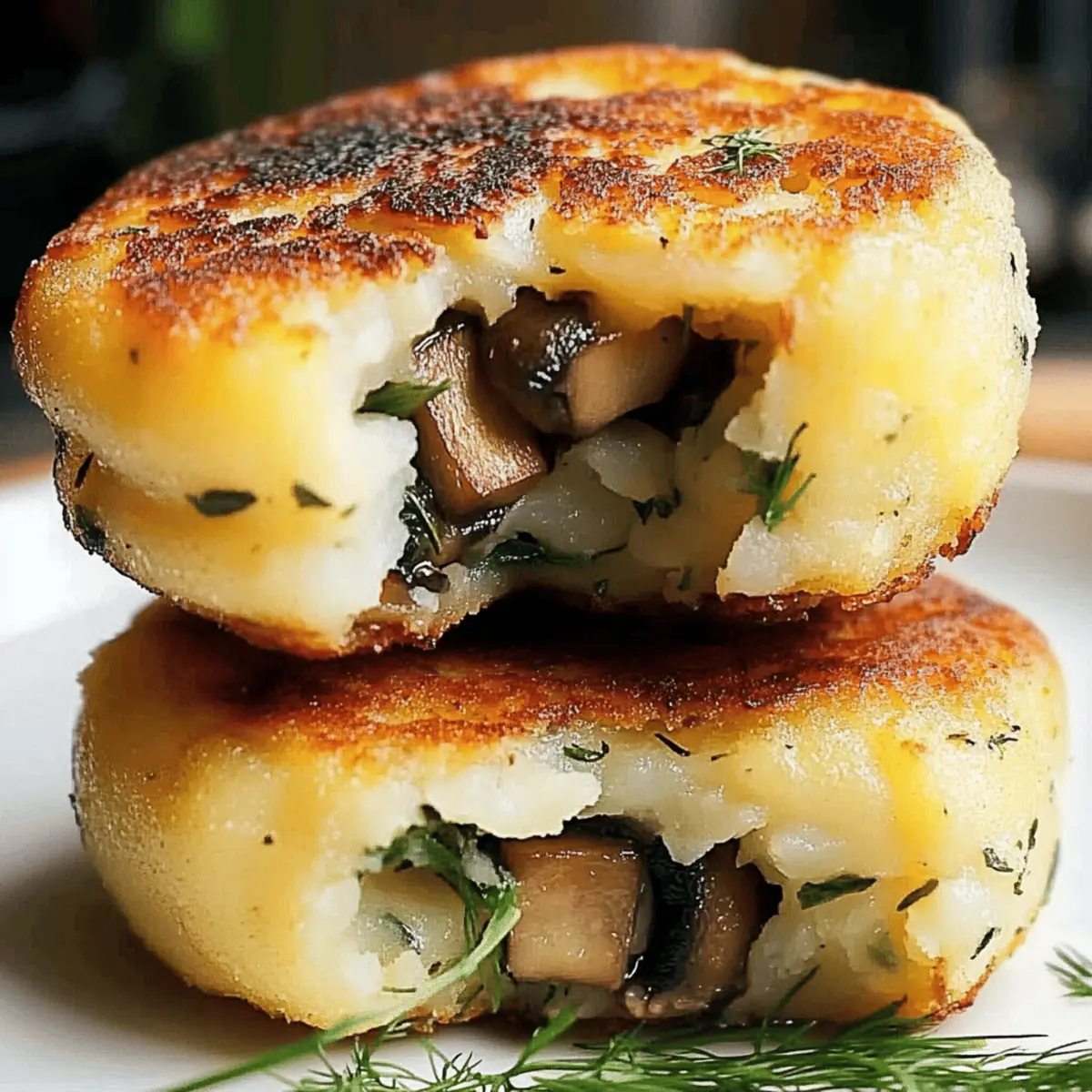 Mushroom Stuffed Potato Cakes khpjrq