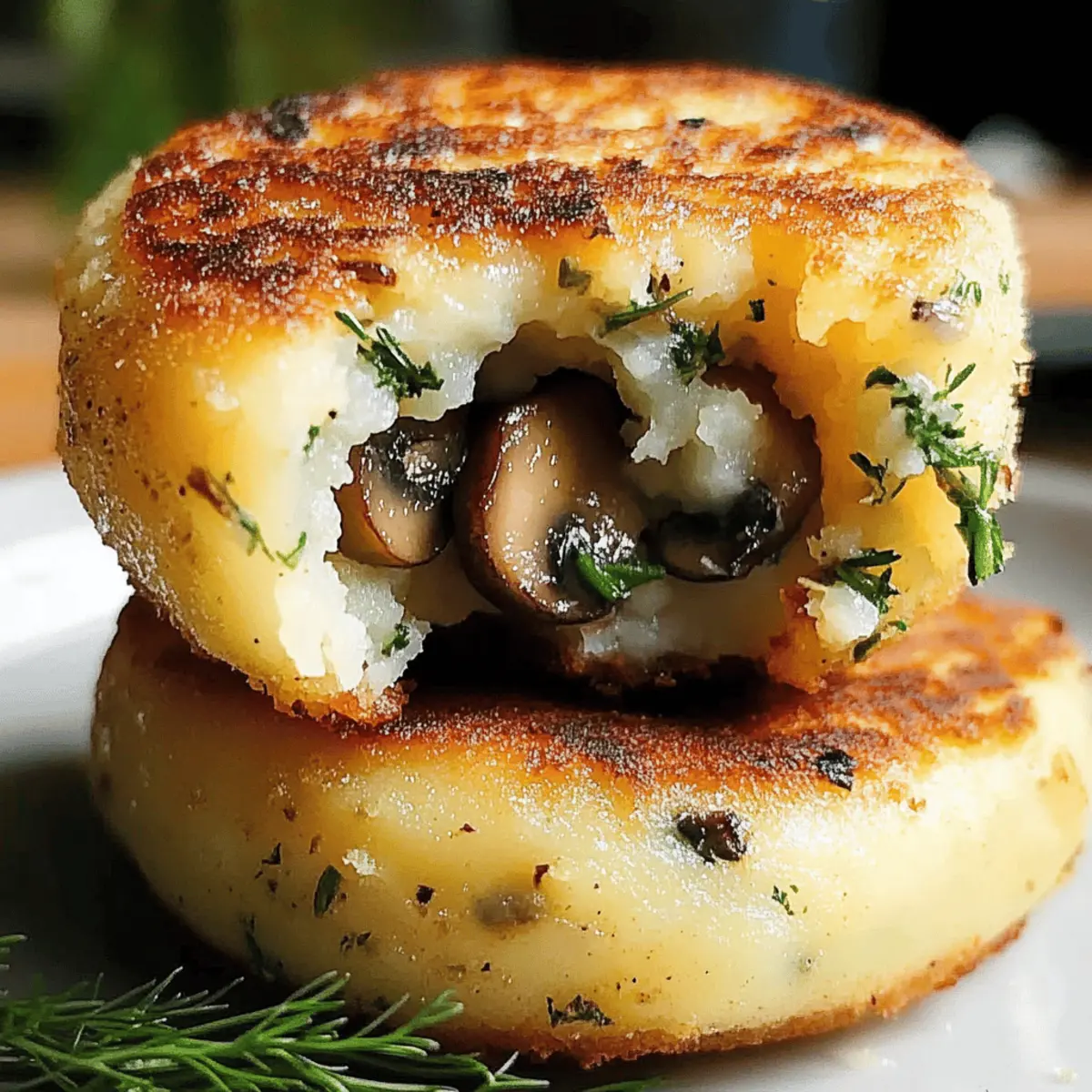 Mushroom Stuffed Potato Cakes lf0kh7