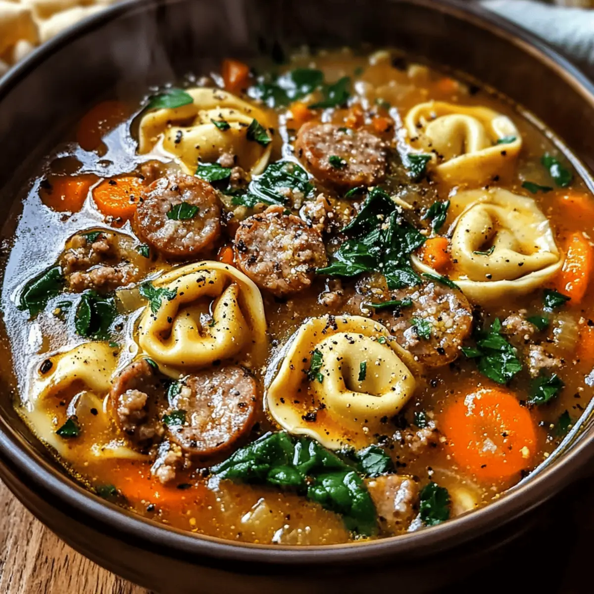 Tortellini Soup with Sausage cubjwe
