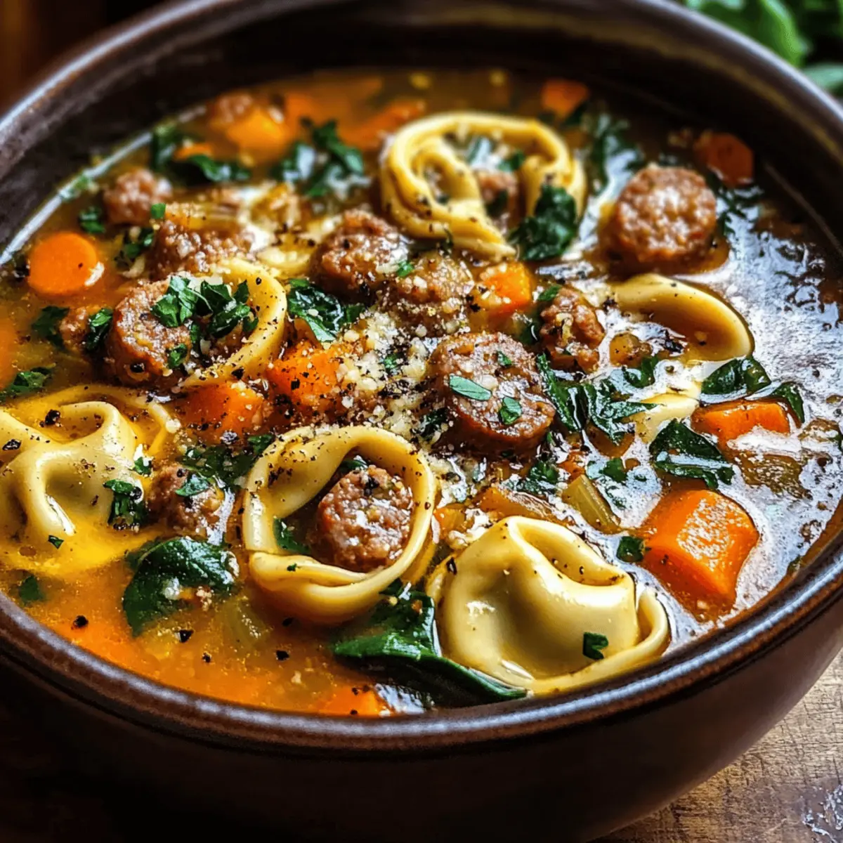 Tortellini Soup with Sausage sskczu