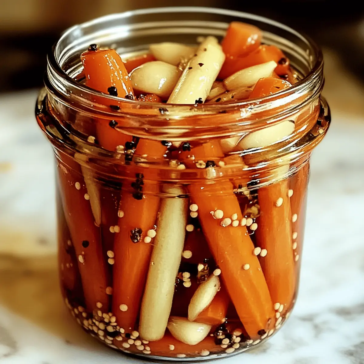 Zesty Garlic Ginger Pickled Carrots medkg9
