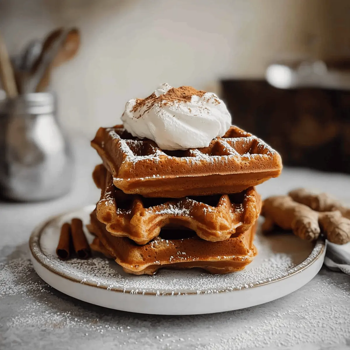 Christmas Morning Gingerbread Waffles sypnzi
