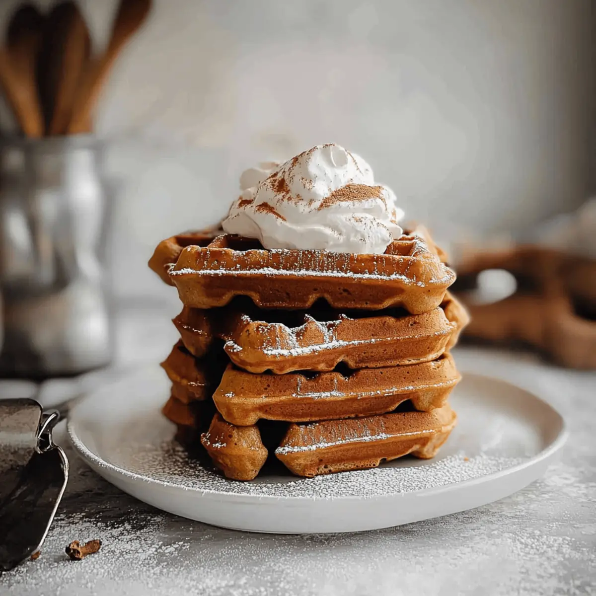 Christmas Morning Gingerbread Waffles zgiuos