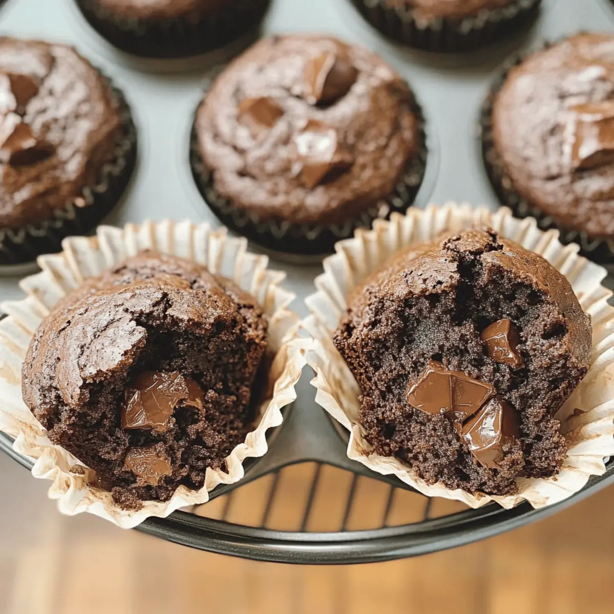 Double Chocolate Sourdough Muffins hunnce