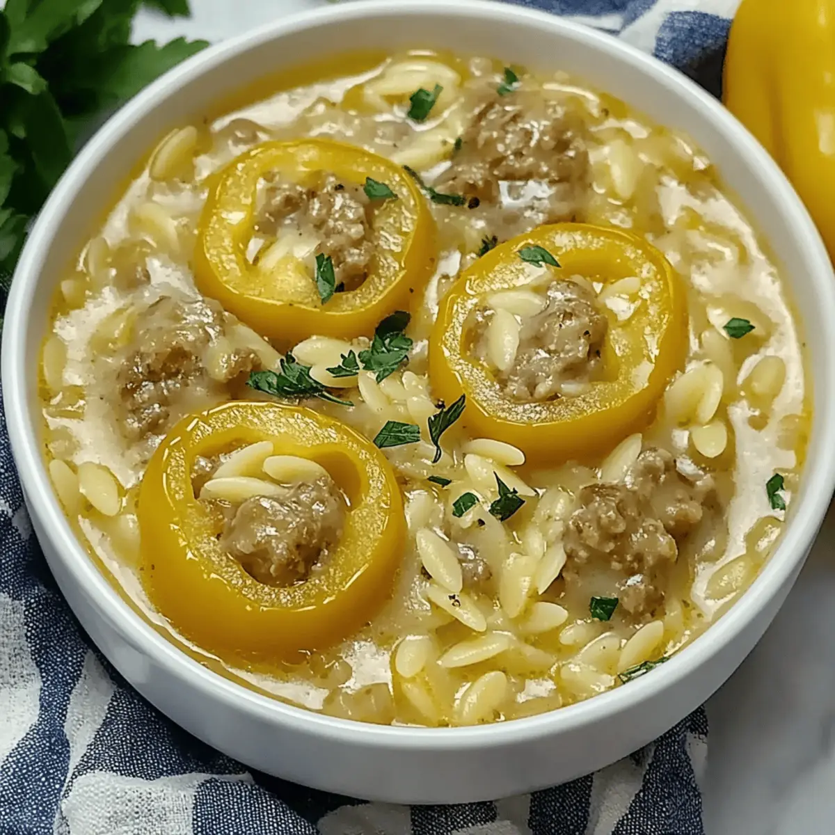 Orzo Stuffed Banana Peppers Soup avue1h