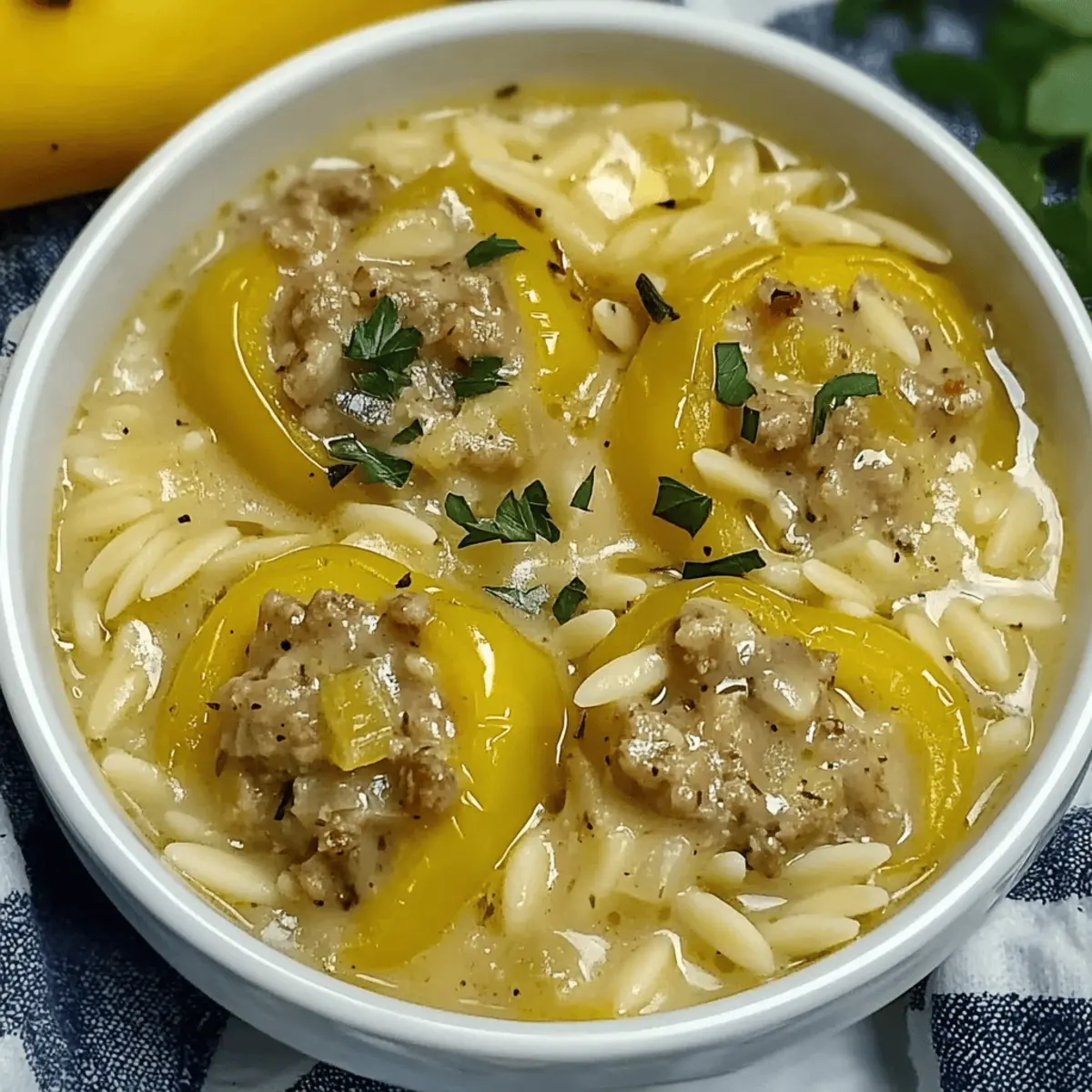 Orzo Stuffed Banana Peppers Soup bwojjd