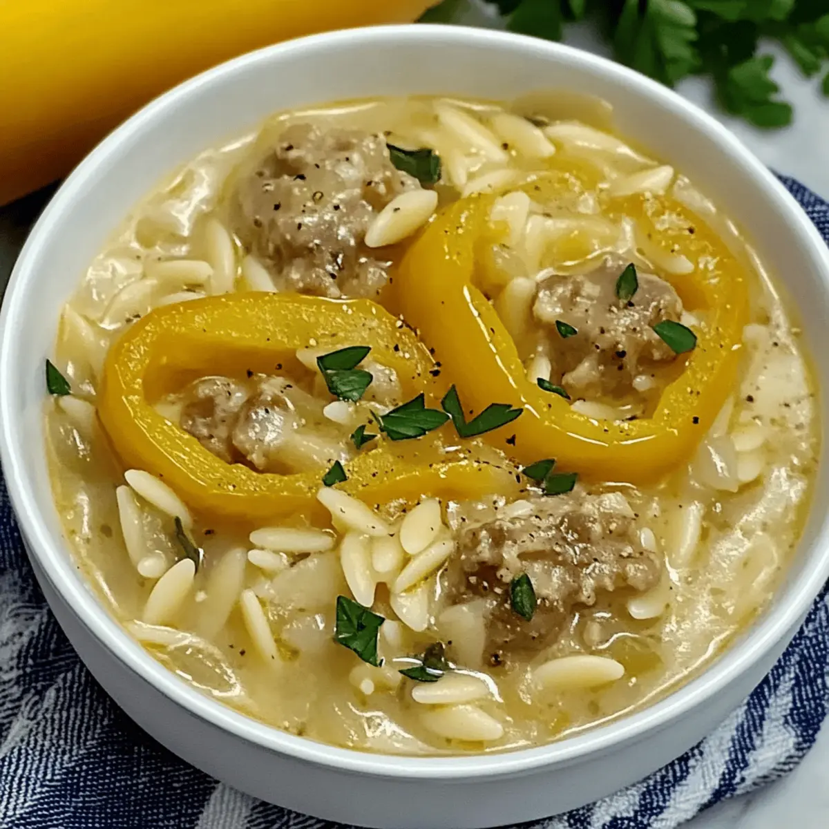Orzo Stuffed Banana Peppers Soup gyimkw