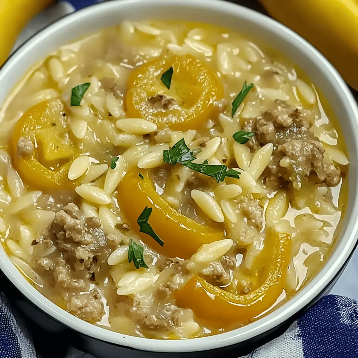 Orzo Stuffed Banana Peppers Soup yuh9lm