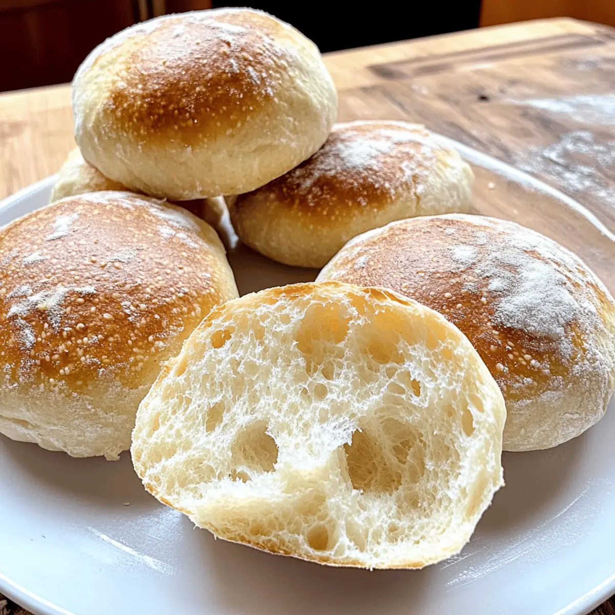 Soft Chewy Sourdough Ciabatta Hamburger Buns bpo5ad