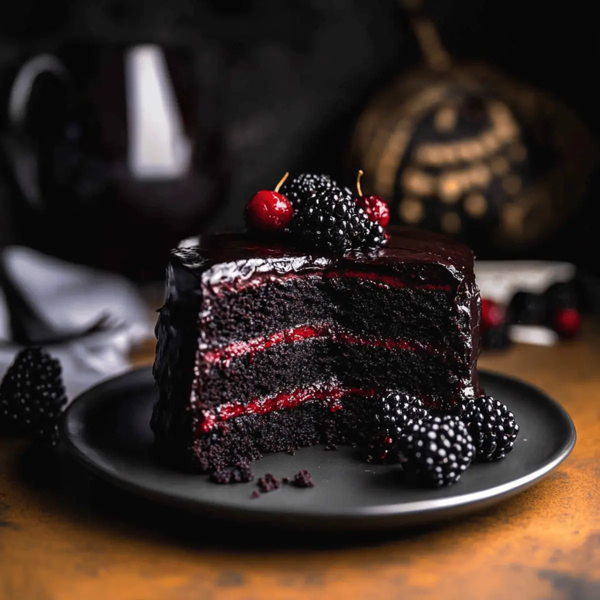 Spooky Black Velvet Halloween Cake wl9m7u