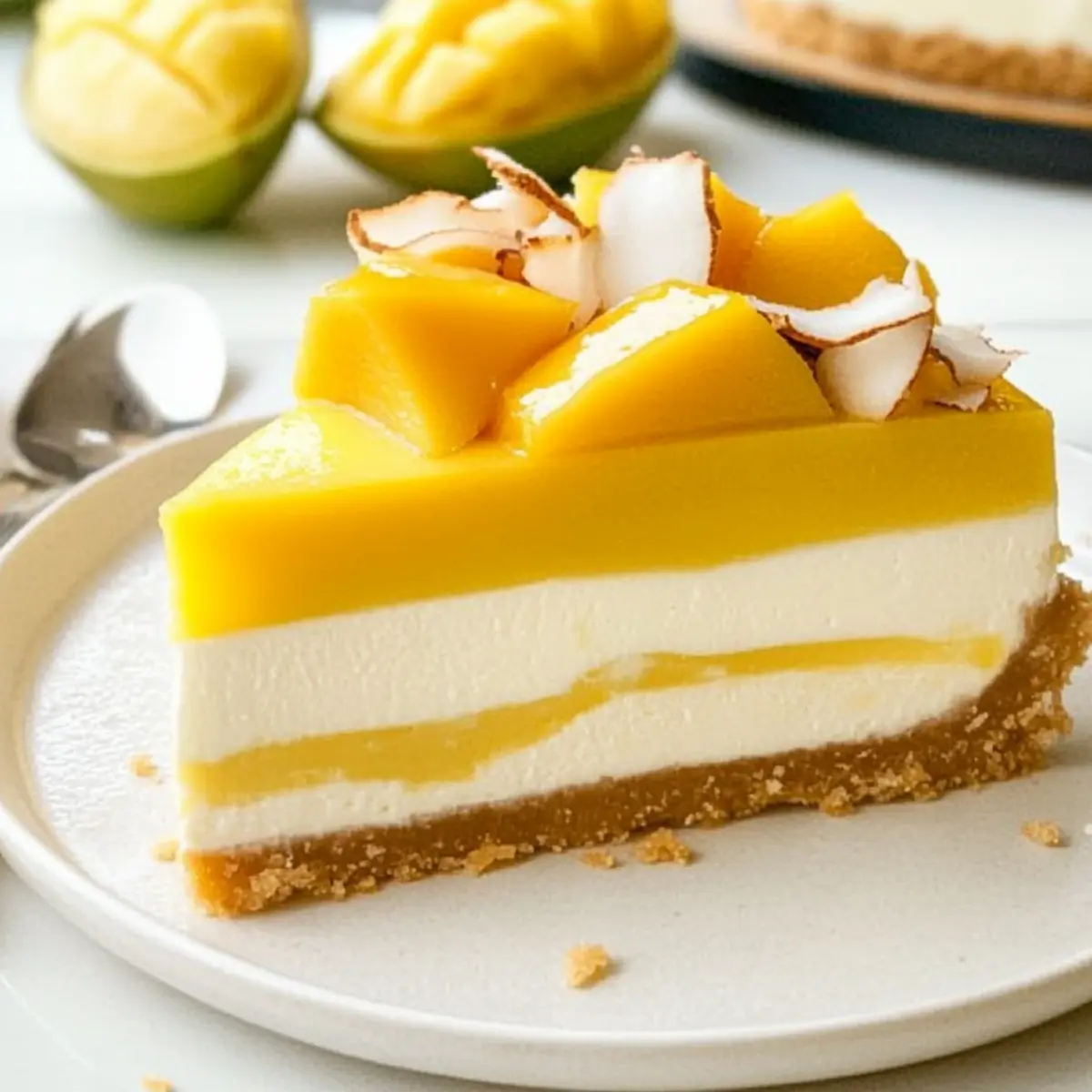 Mango Coconut Cheesecake