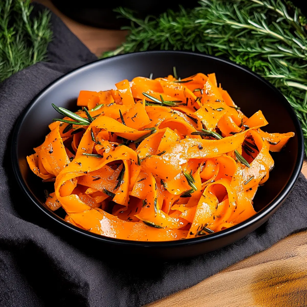Carrot Ribbons with Rosemary Butter Sauce bw0d69
