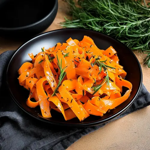 Carrot Ribbons with Rosemary Butter Sauce