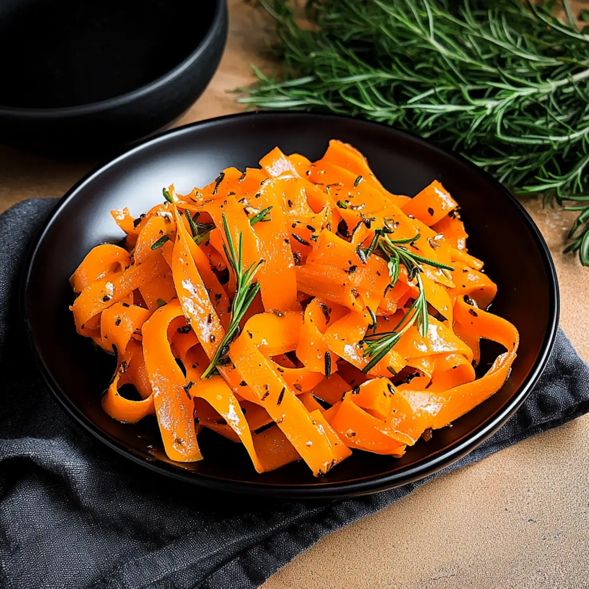 Carrot Ribbons with Rosemary Butter Sauce