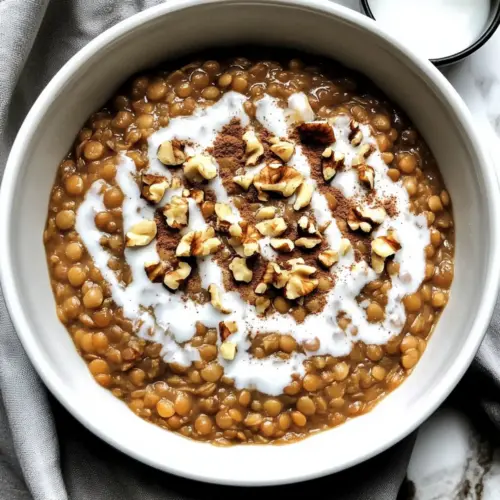 Breakfast Lentils With Cinnamon Brown Sugar