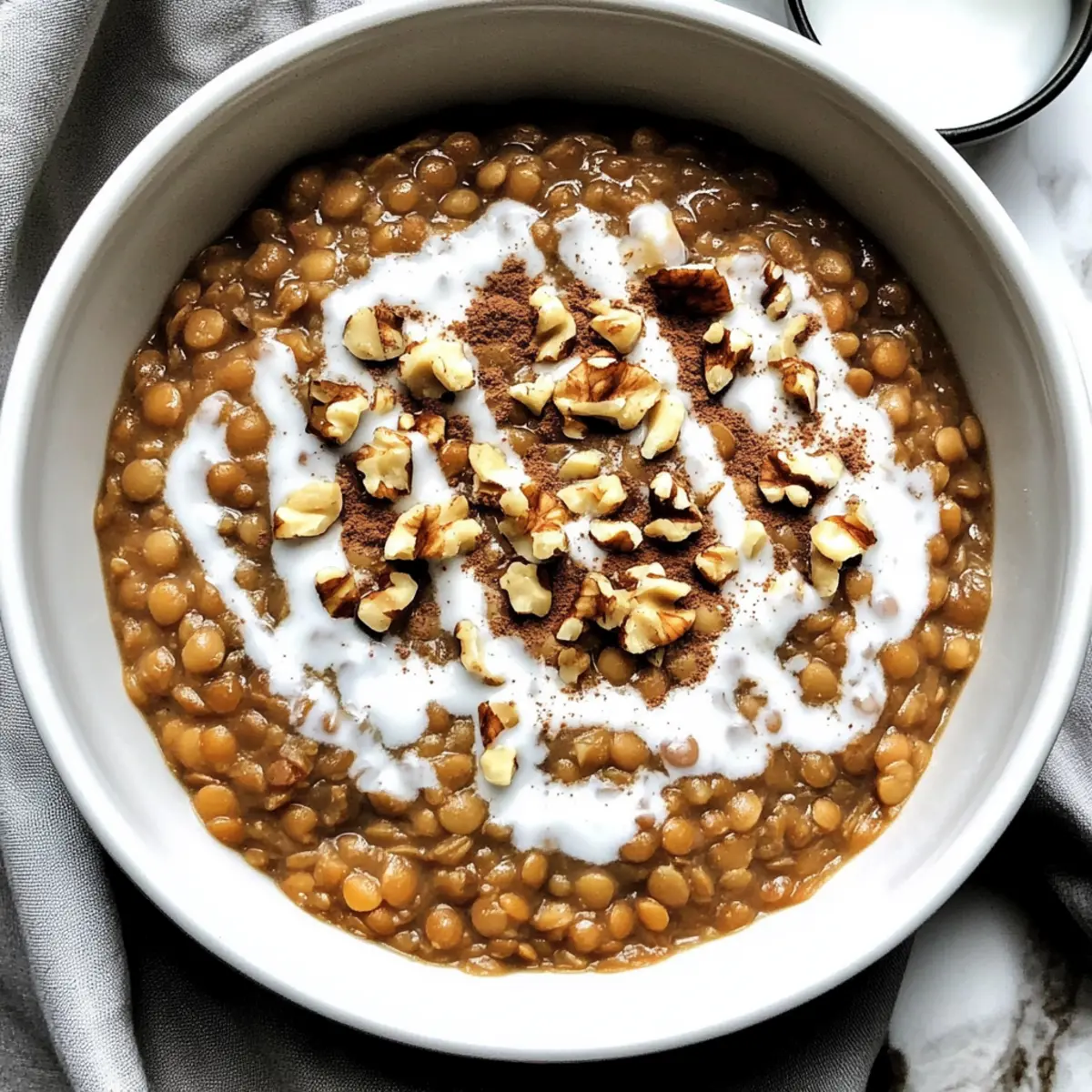 Breakfast Lentils With Cinnamon Brown Sugar