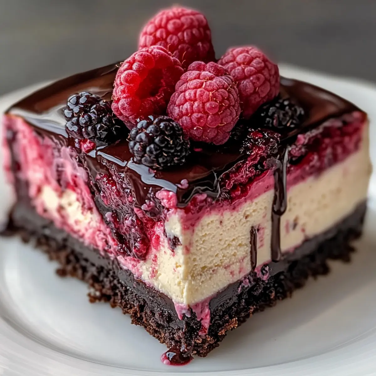 Dark Chocolate Raspberry Cheesecake