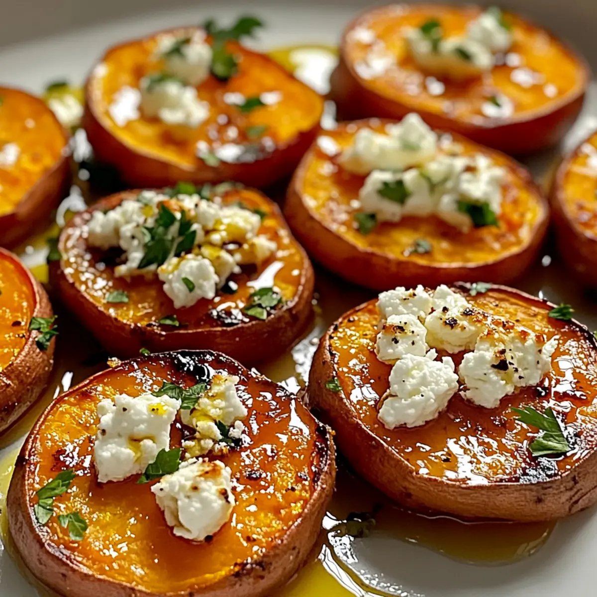 Roasted Sweet Potato Rounds with Honey & Feta Bliss