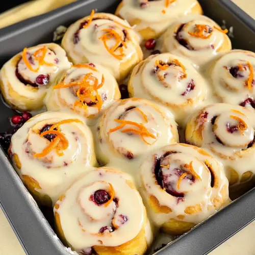 Cranberry Cinnamon Rolls with Orange Glaze