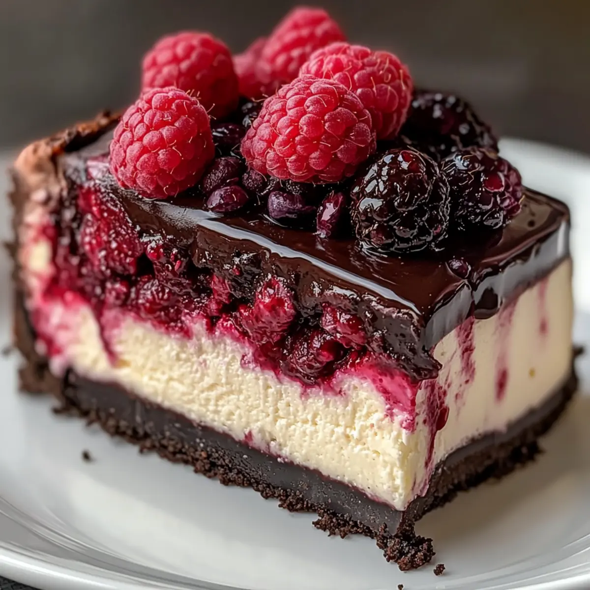 Irresistible Dark Chocolate Raspberry Cheesecake Delight