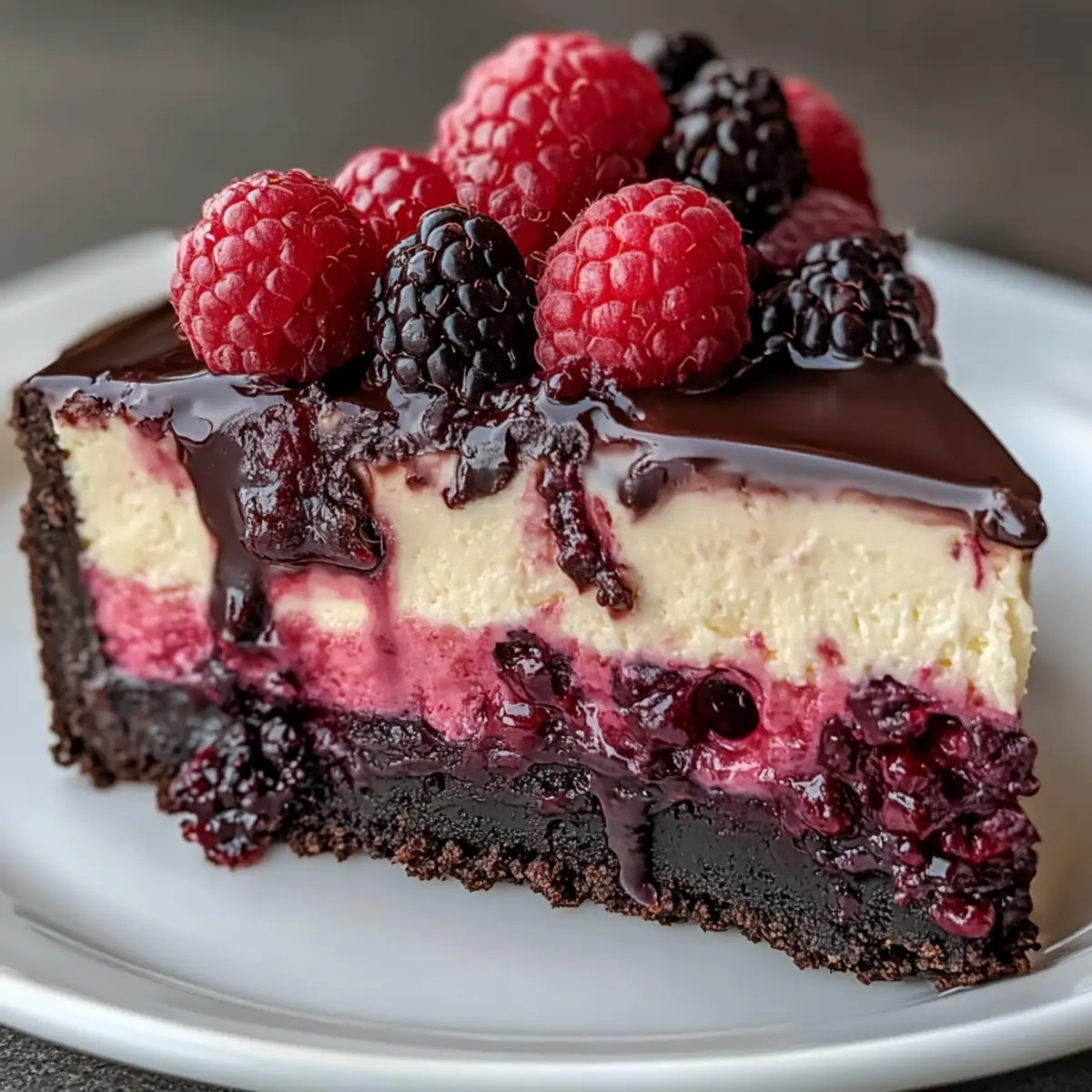 Irresistible Dark Chocolate Raspberry Cheesecake Delight